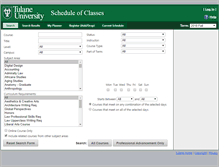 Tablet Screenshot of classschedule.tulane.edu